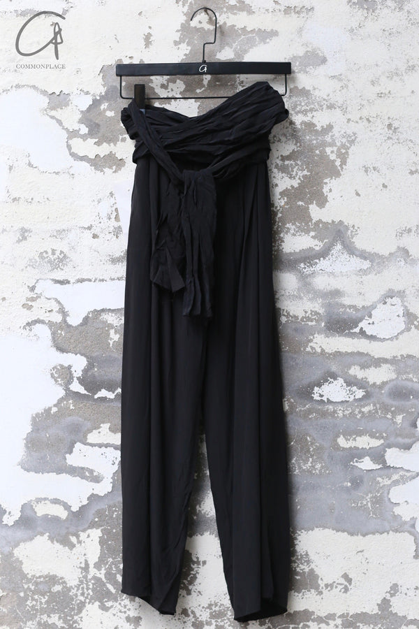 ARCHIVIO J.M.Ribot 24 spring and summer silk trousers black AWPA21/SB-HEI